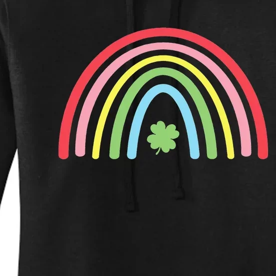 4 Leaf Clover Rainbow St Patricks Day Green Women's Pullover Hoodie