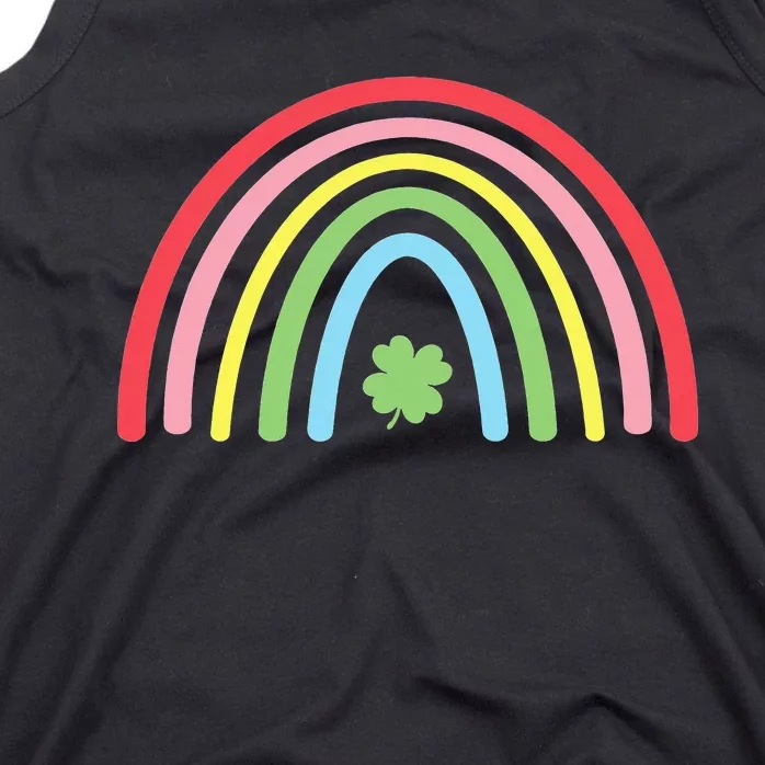 4 Leaf Clover Rainbow St Patricks Day Green Tank Top