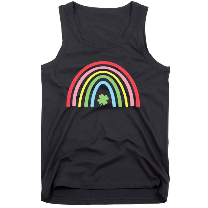 4 Leaf Clover Rainbow St Patricks Day Green Tank Top