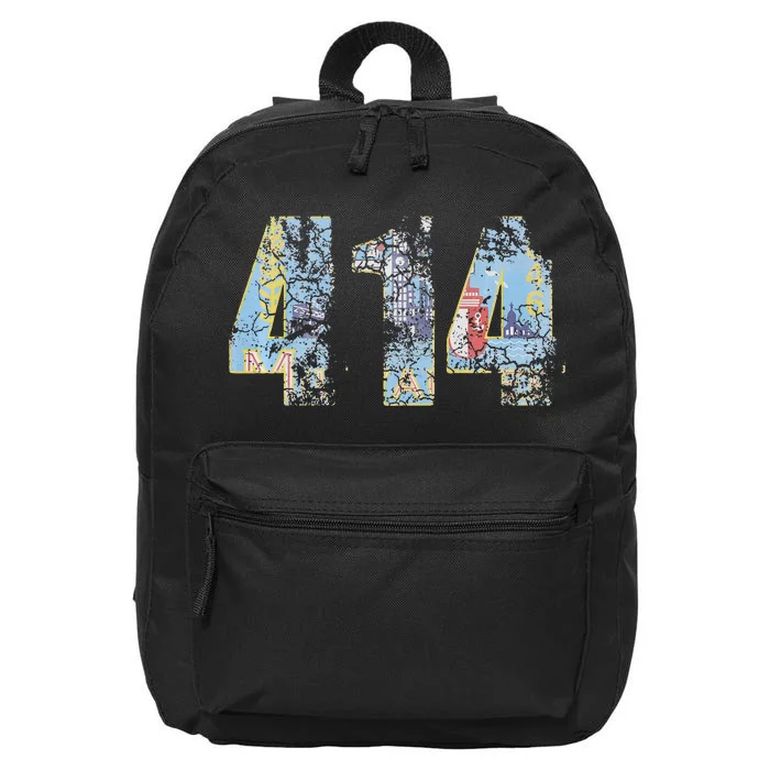 414 Milwaukee Flag Wisconsin Men Women Kids 16 in Basic Backpack