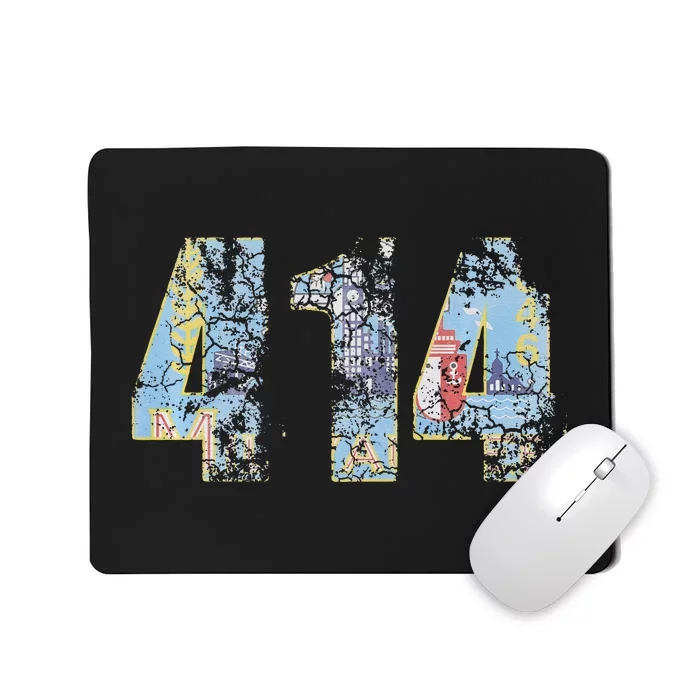 414 Milwaukee Flag Wisconsin Men Women Kids Mousepad