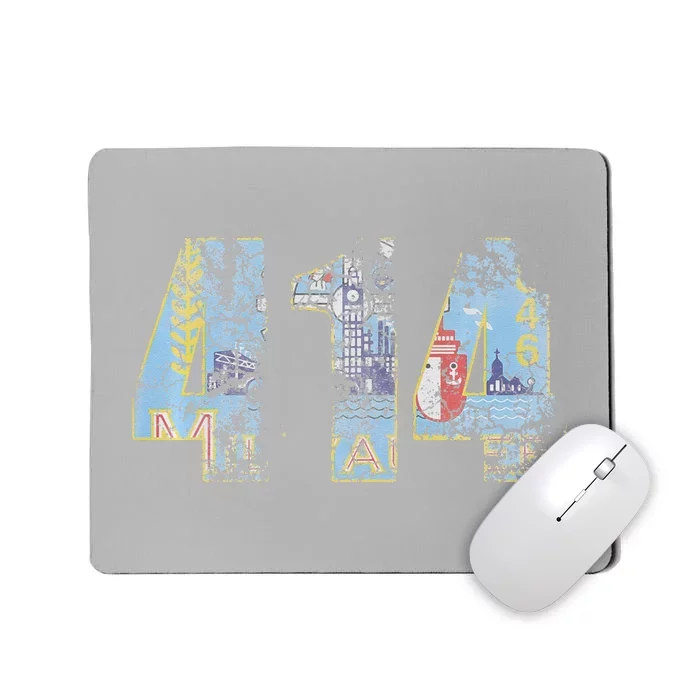 414 Milwaukee Flag Wisconsin Men Women Kids Mousepad