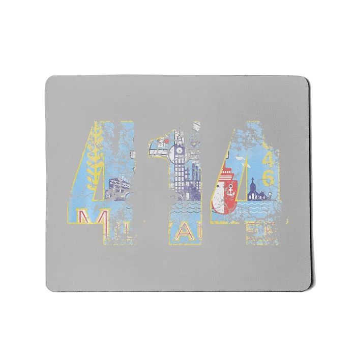 414 Milwaukee Flag Wisconsin Men Women Kids Mousepad