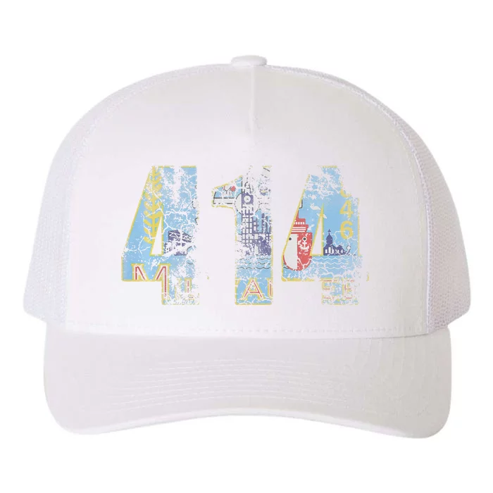 414 Milwaukee Flag Wisconsin Men Women Kids Yupoong Adult 5-Panel Trucker Hat