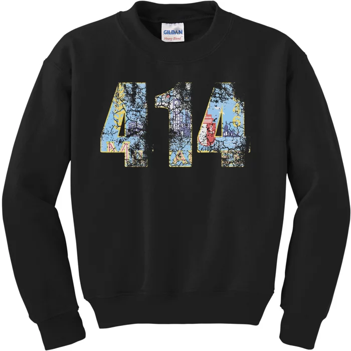 414 Milwaukee Flag Wisconsin Kids Sweatshirt