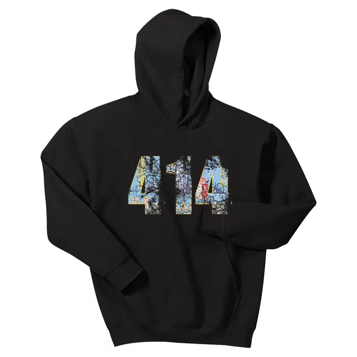 414 Milwaukee Flag Wisconsin Kids Hoodie