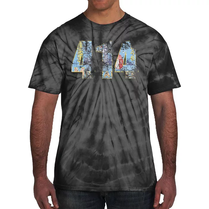 414 Milwaukee Flag Wisconsin Tie-Dye T-Shirt