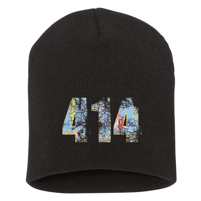 414 Milwaukee Flag Wisconsin Short Acrylic Beanie