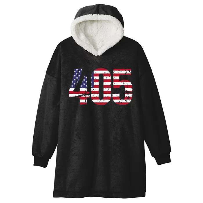 405 Oklahoma Area Code Hooded Wearable Blanket