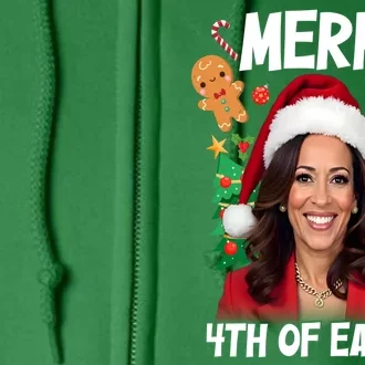 4th Of Easter Xmas Kamala Harris Merry Christmas Santa Hat Gift Full Zip Hoodie