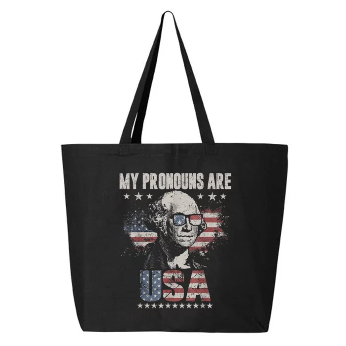 4th Of July My Pronouns Are USA Flag 25L Jumbo Tote