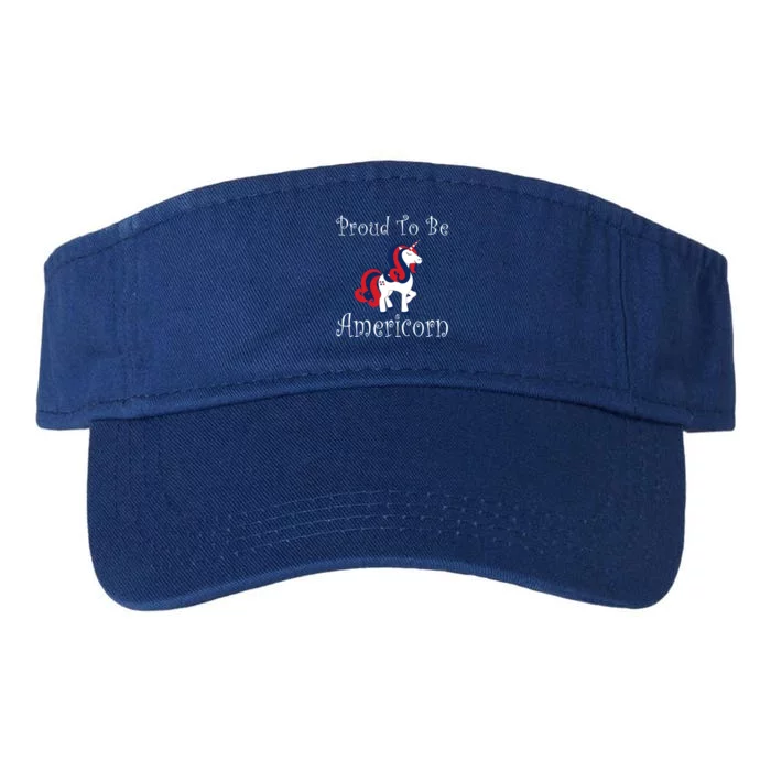 4th Of July Unicorn Patriotic Usa Proud To Be American Gift Valucap Bio-Washed Visor