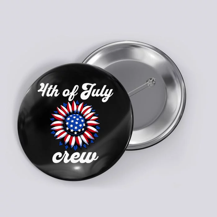 4th Of July Crew Usa Flag Button