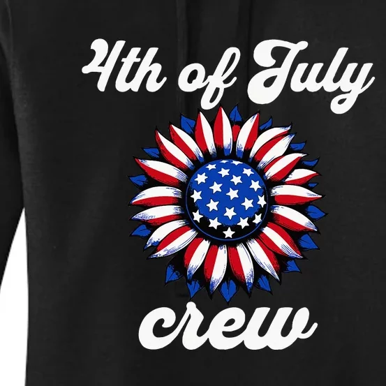 4th Of July Crew Usa Flag Women's Pullover Hoodie