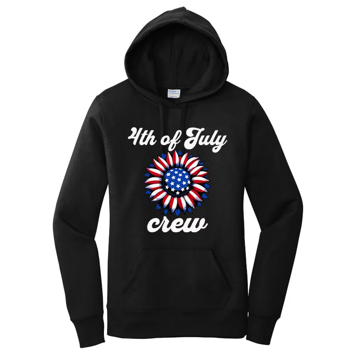 4th Of July Crew Usa Flag Women's Pullover Hoodie