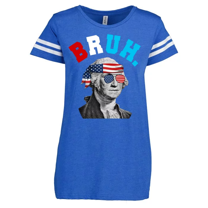 4th Of July George Washington Bruh Usa Funny Festive Enza Ladies Jersey Football T-Shirt