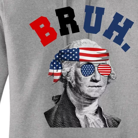 4th Of July George Washington Bruh Usa Funny Festive Women's Pullover Hoodie