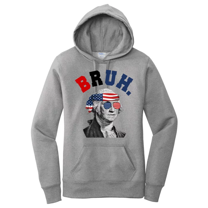 4th Of July George Washington Bruh Usa Funny Festive Women's Pullover Hoodie