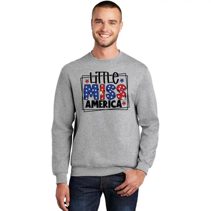 4th Of July Little Miss America Gift Tall Sweatshirt