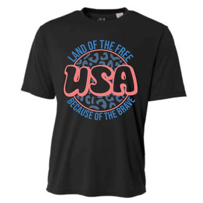 4th Of July Land Of The Free Because Of The Brave Usa Gift Cooling Performance Crew T-Shirt