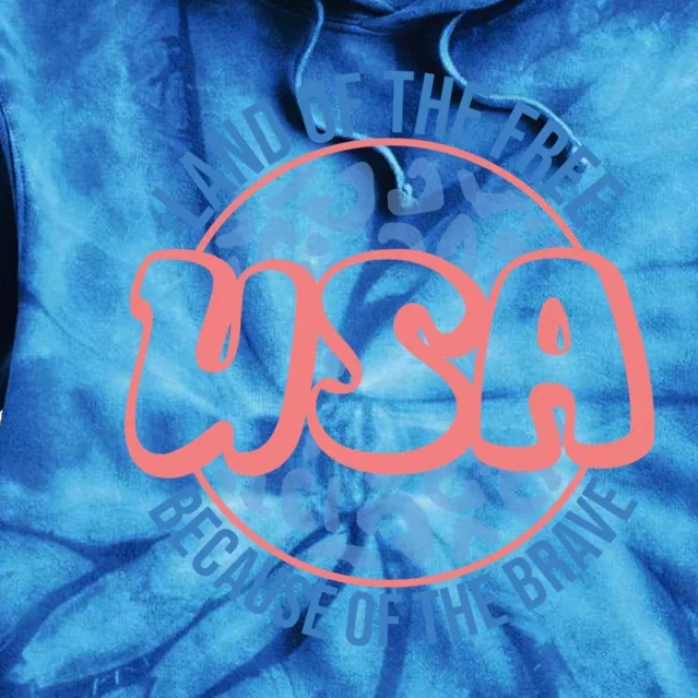 4th Of July Land Of The Free Because Of The Brave Usa Gift Tie Dye Hoodie