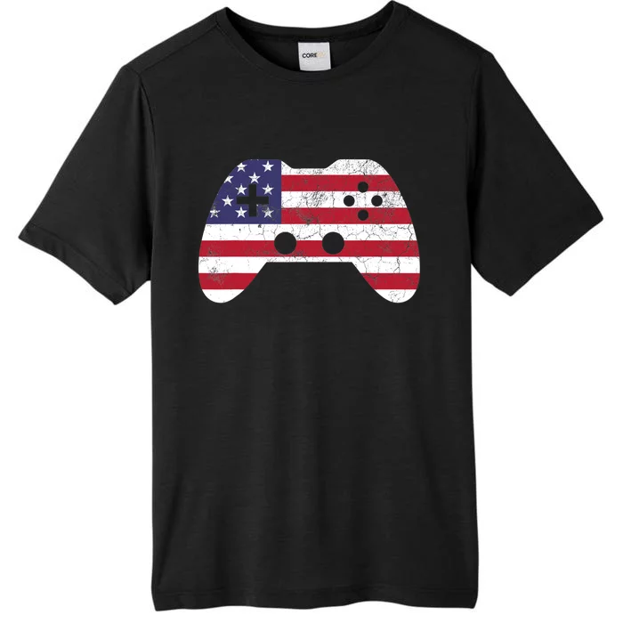 4th Of July T Video Game Gamer Boy USA ChromaSoft Performance T-Shirt