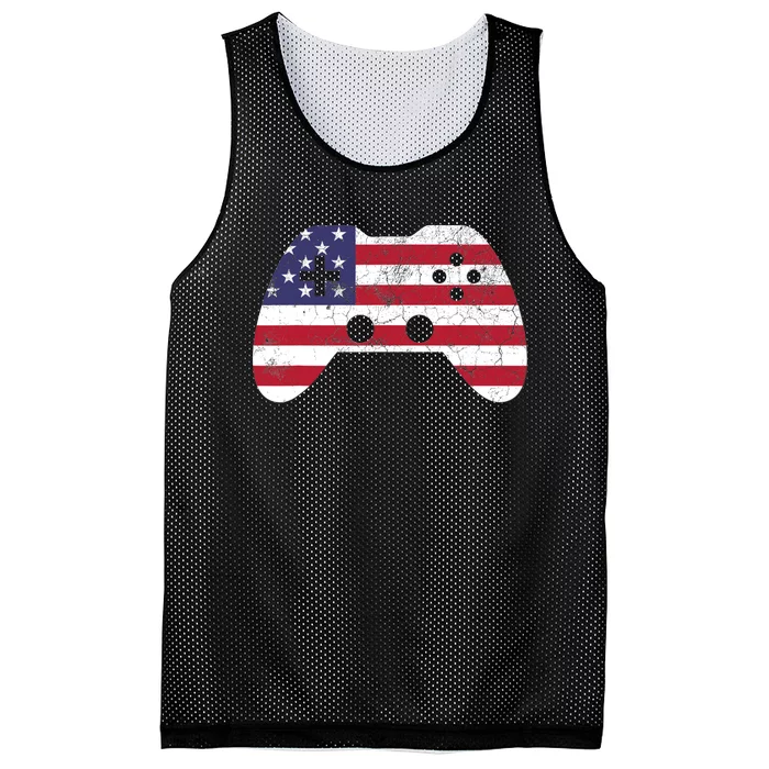 4th Of July T Video Game Gamer Boy USA Mesh Reversible Basketball Jersey Tank