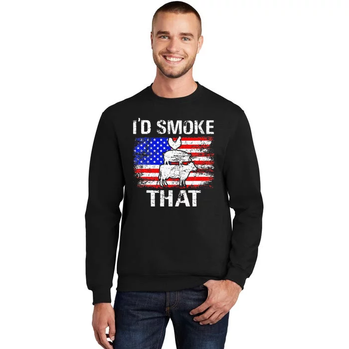 4th Of July I’d Smoke That Cow Pig Chicken American Flag Sweatshirt