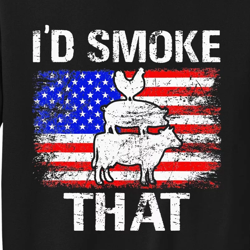 4th Of July I’d Smoke That Cow Pig Chicken American Flag Sweatshirt