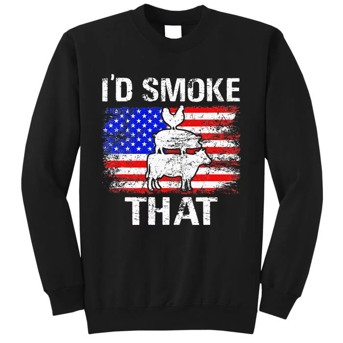 4th Of July I’d Smoke That Cow Pig Chicken American Flag Sweatshirt