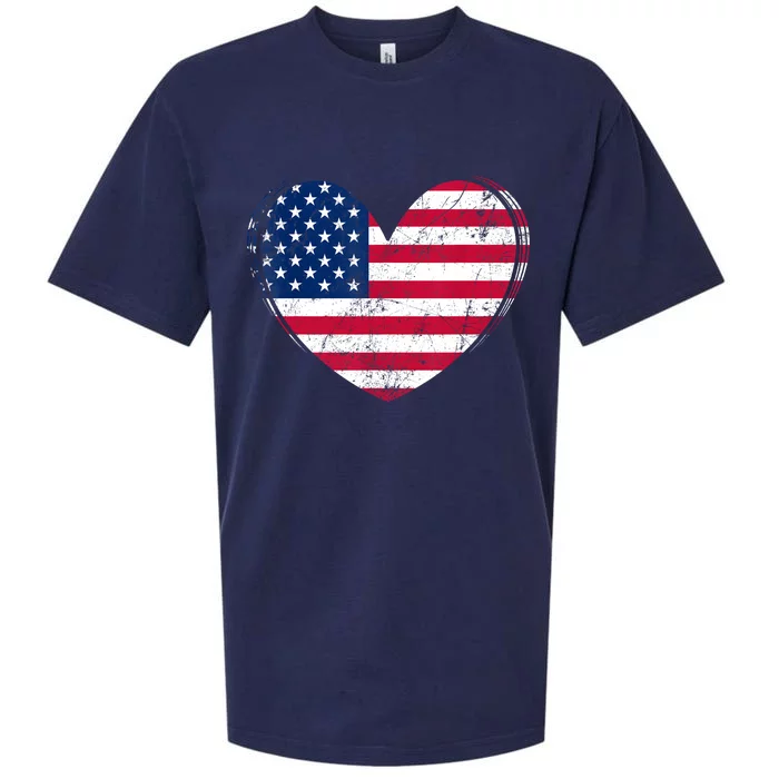 4Th Of July American Flag Patriotic Sueded Cloud Jersey T-Shirt