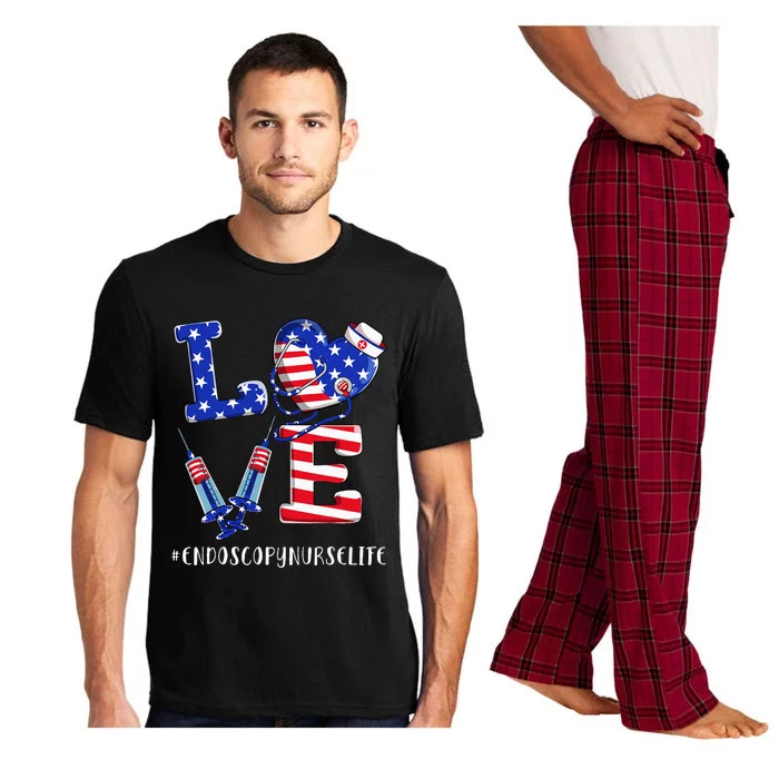 4th Of July usa Flag Love Endoscopy Nurse Life Pajama Set