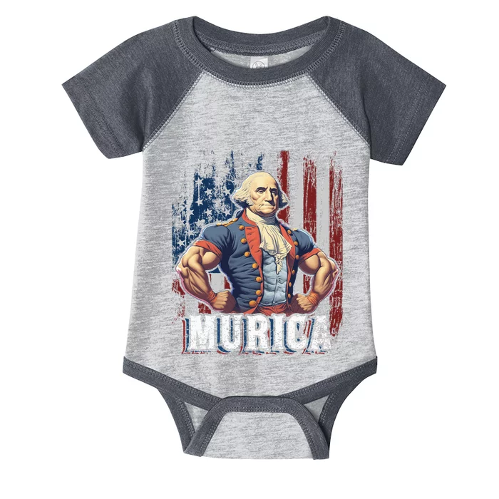 4th of July Patriotic Funny George Washington July 4th Infant Baby Jersey Bodysuit