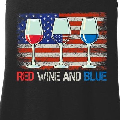 4Th Of July Red Wine And Blue Funny 4th Of July Drinking Ladies Essential Tank