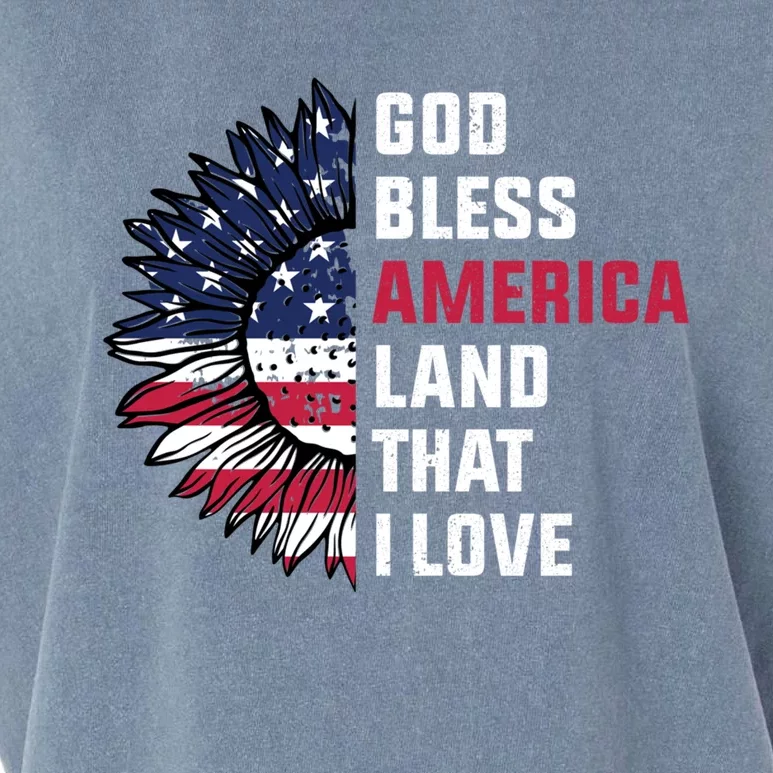 4th Of July God Bless America Land That I Love Usa Flag Gift Garment-Dyed Women's Muscle Tee