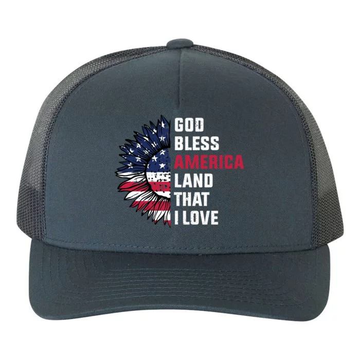 4th Of July God Bless America Land That I Love Usa Flag Gift Yupoong Adult 5-Panel Trucker Hat