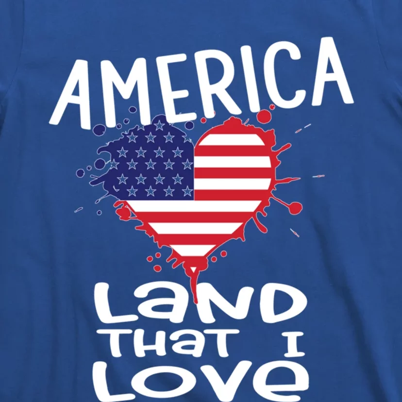 4th Of July America Land That I Love Heart Gift T-Shirt