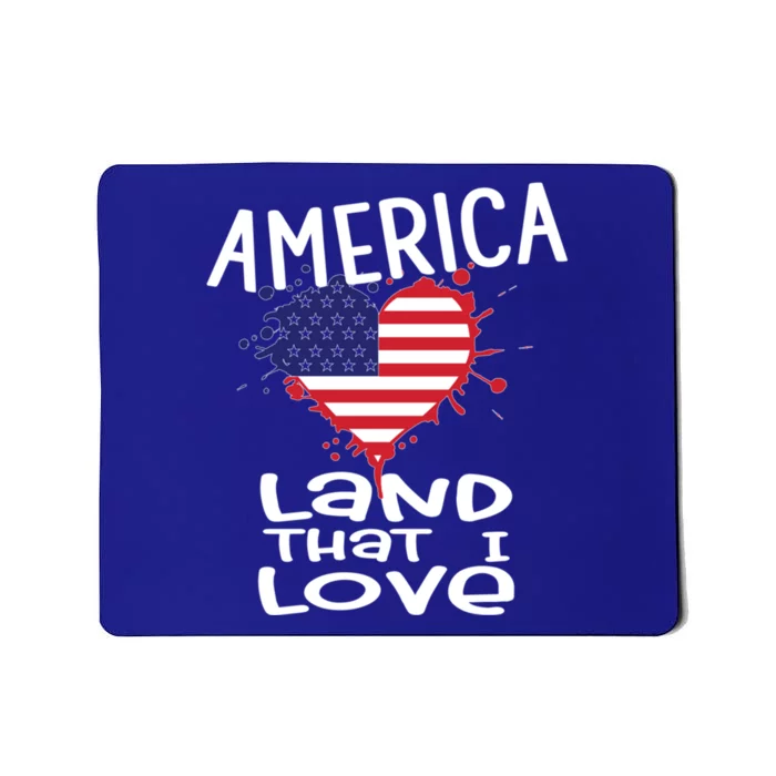 4th Of July America Land That I Love Heart Gift Mousepad