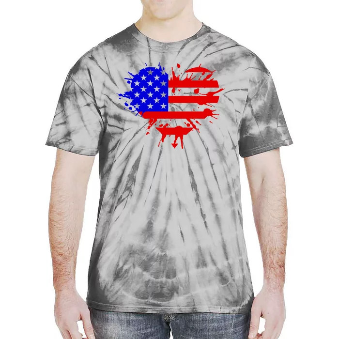 4th Of July USA Heart Tie-Dye T-Shirt