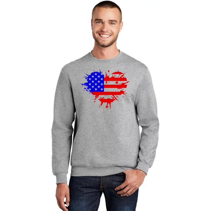 4th Of July USA Heart Tall Sweatshirt