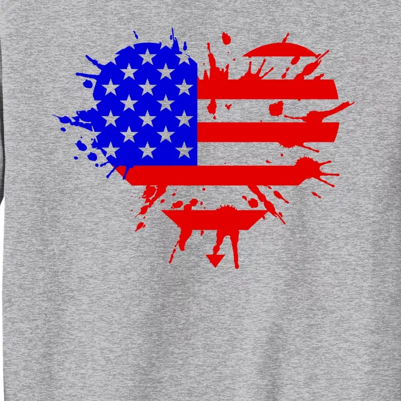 4th Of July USA Heart Tall Sweatshirt