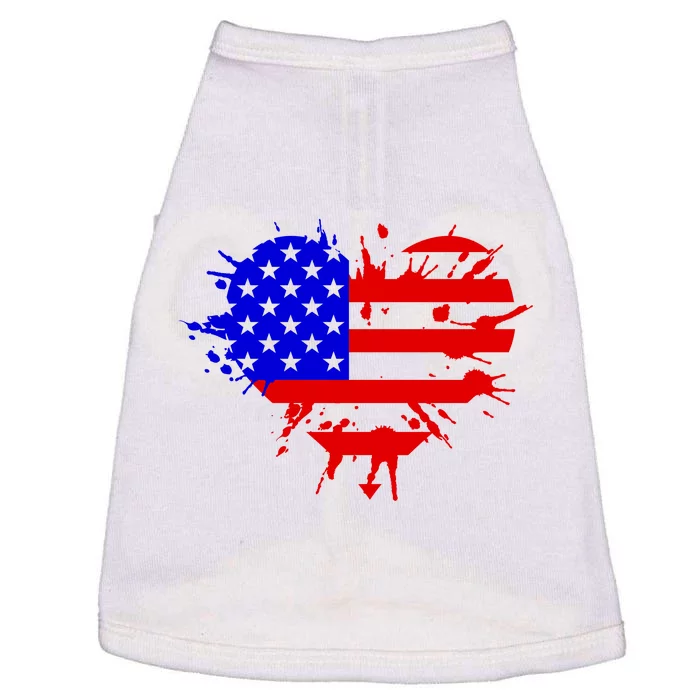 4th Of July USA Heart Doggie Tank