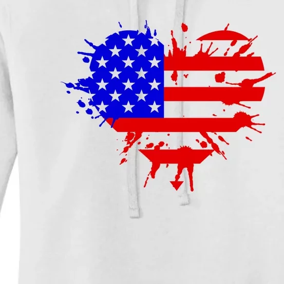 4th Of July USA Heart Women's Pullover Hoodie