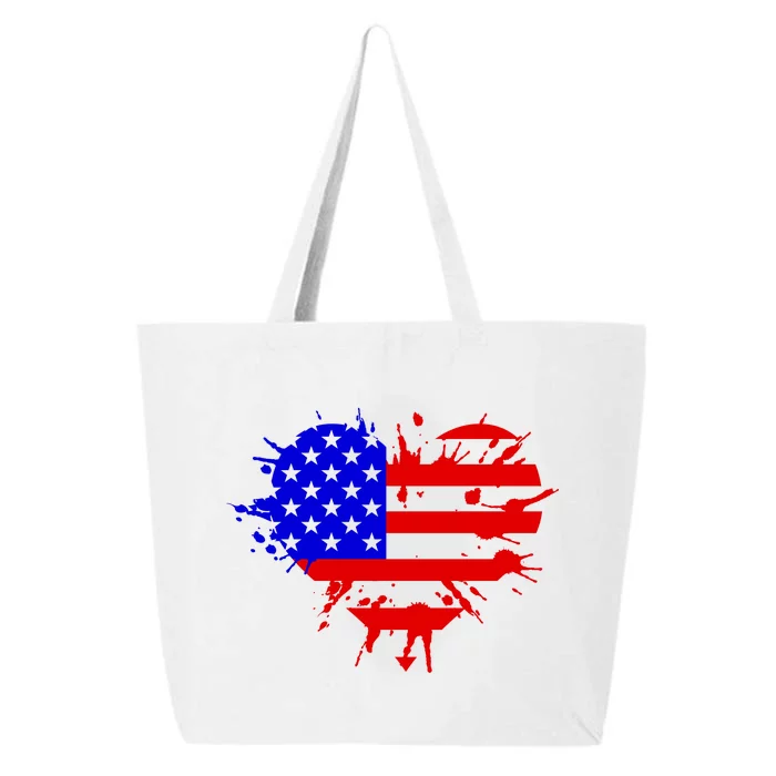 4th Of July USA Heart 25L Jumbo Tote