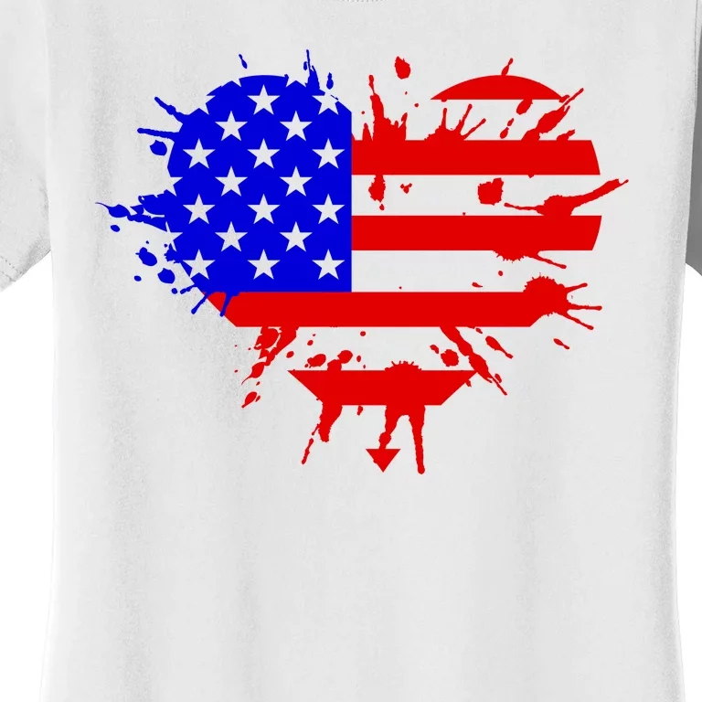 4th Of July USA Heart Women's T-Shirt