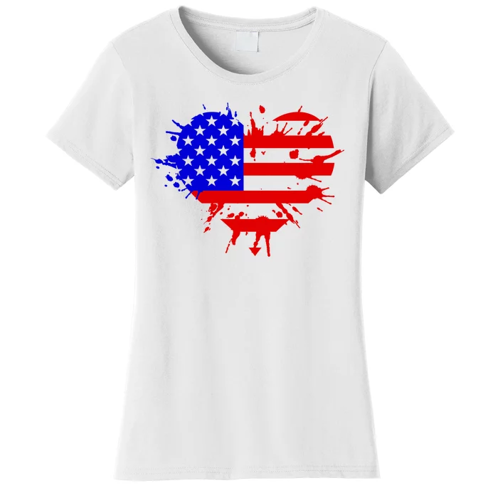 4th Of July USA Heart Women's T-Shirt