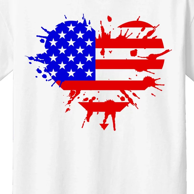 4th Of July USA Heart Kids T-Shirt