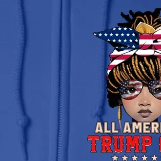 4th Of July All American Afro Trump Great Gift Full Zip Hoodie