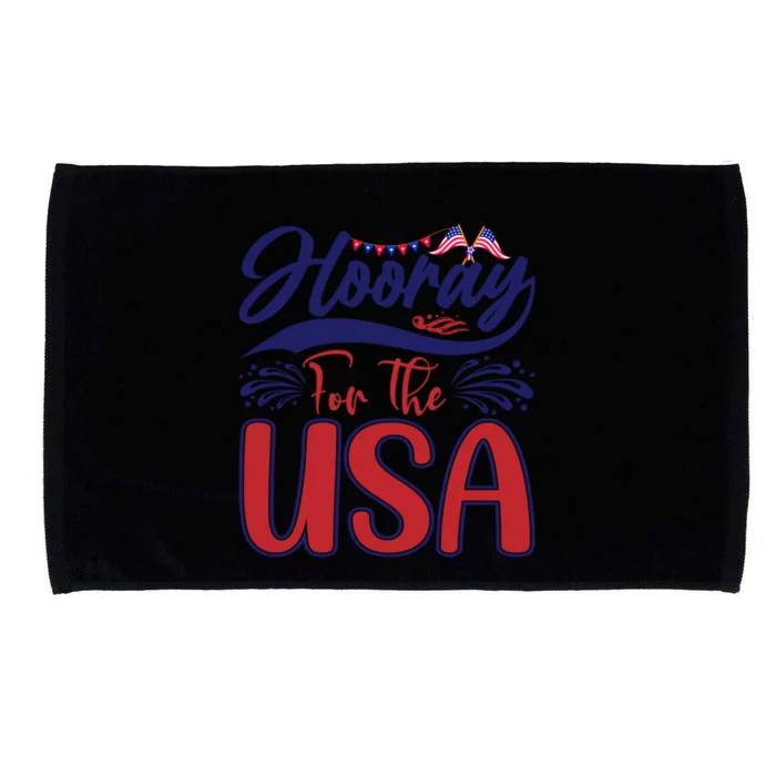 4th Of July Hooray For The Usa Patriotic Gift Microfiber Hand Towel