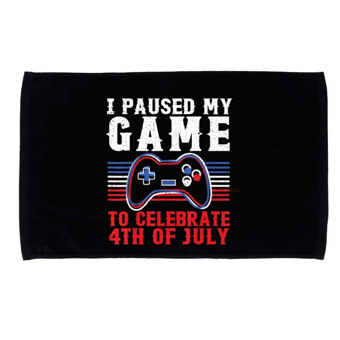 4Th Of July Gamer I Paused My Game To Celebrate 4Th Of July Microfiber Hand Towel